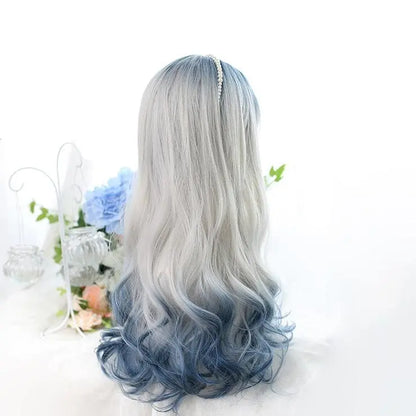 Perruque Lolita Fille Gris Bleu Mixte Ice Soft MK14971