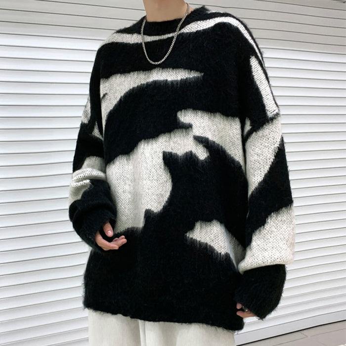 Y2K Black Fuzzy Sweater