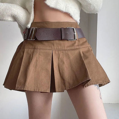 Brown Fashionable Mini Skirt