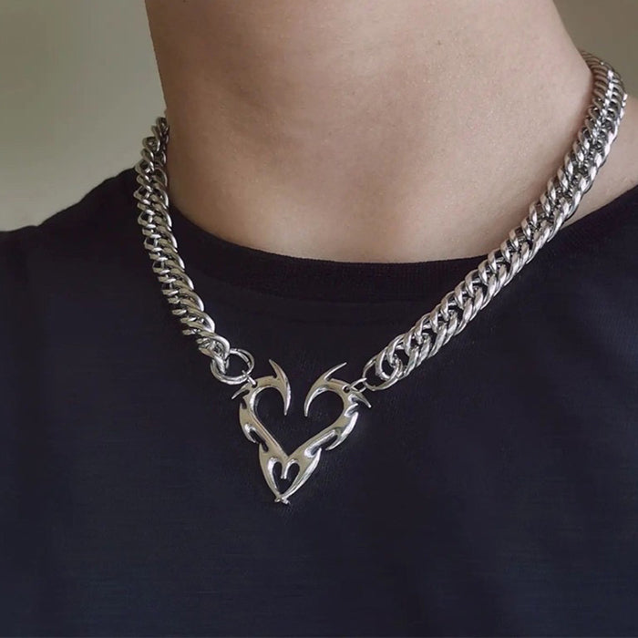 Y2K Heart Chain Necklace