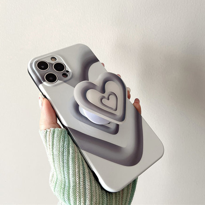 Black with White Heart iPhone Case