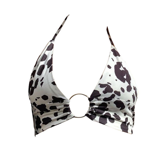 Cow Print O-Ring Crop Top