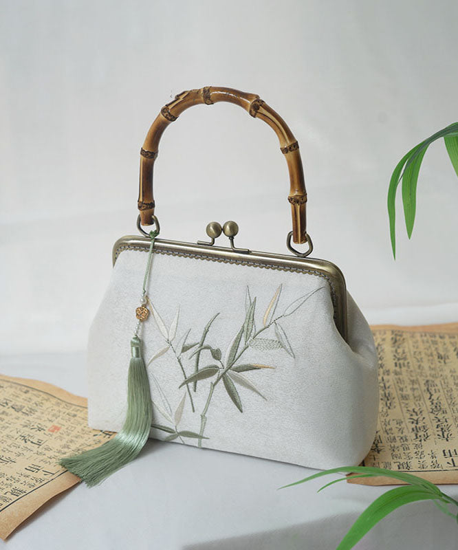 Chinese Tote Embroidery Bag Handmade Bamboo Style New