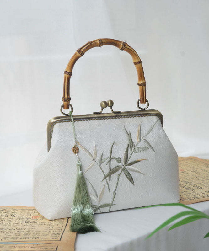 Chinese Tote Embroidery Bag Handmade Bamboo Style New