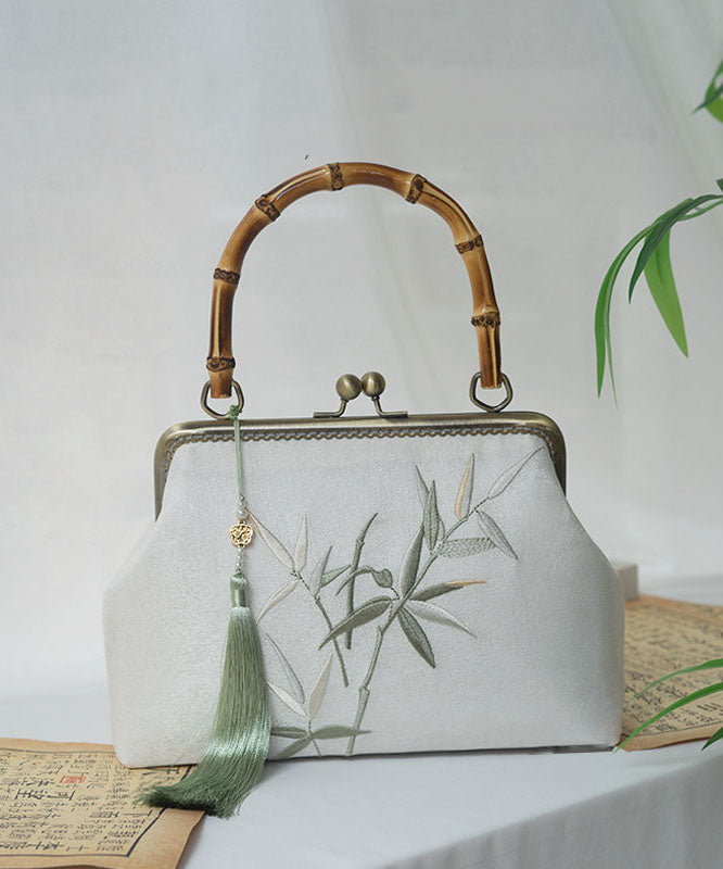 Chinese Tote Embroidery Bag Handmade Bamboo Style New