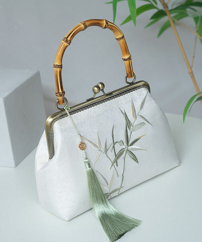 Chinese Tote Embroidery Bag Handmade Bamboo Style New