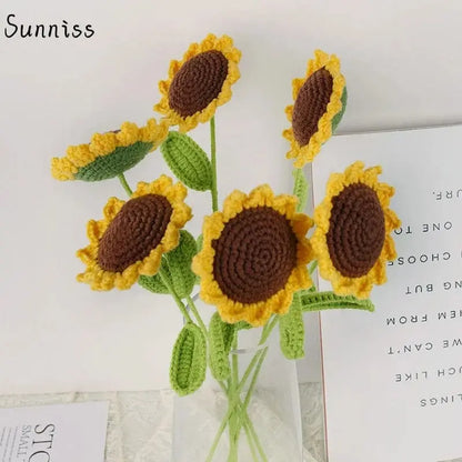 Kawaii Aesthetic Y2K Cute Fairy Handmade Knitted Sunflower MK Kawaii Store