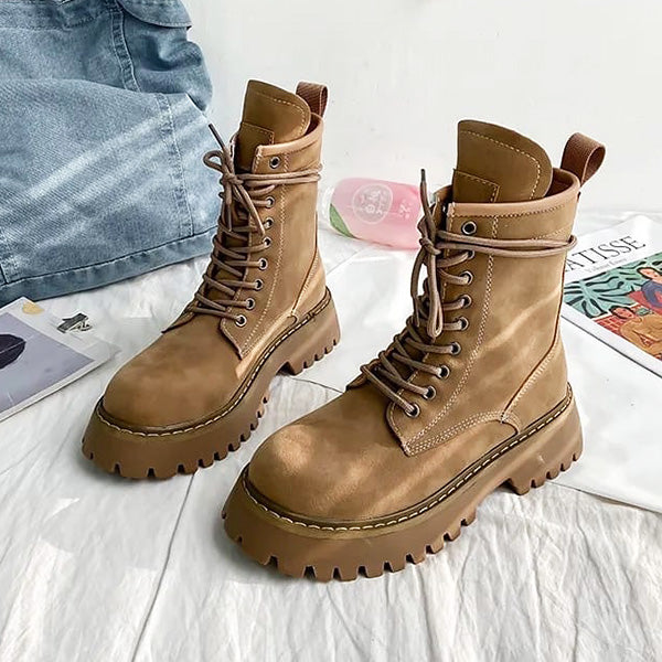 Brown Faux Suede Boots