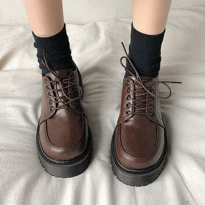 Vintage Leather Platform Boots