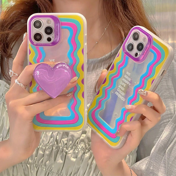 Color Wave Heart iPhone Case