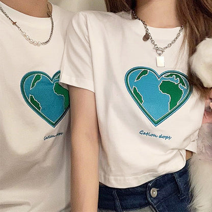 Heart Earth Embroidered Tee