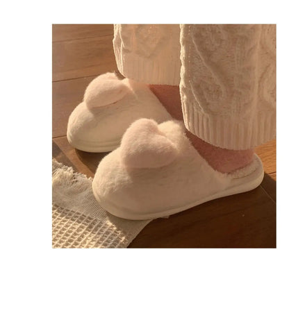 Kawaii Aesthetic Y2K Cute Fairy Heart Plush Cotton Slippers MK Kawaii Store