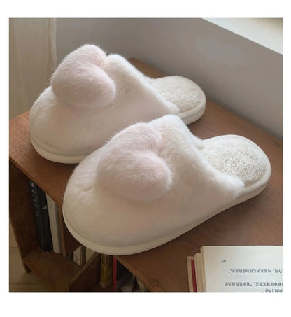 Kawaii Aesthetic Y2K Cute Fairy Heart Plush Cotton Slippers MK Kawaii Store