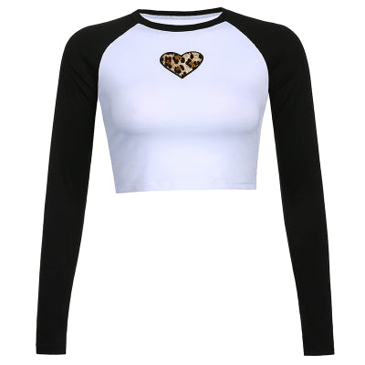 Heart Raglan Long-sleeves Tee