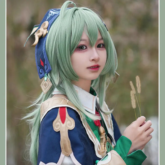 Kawaii Aesthetic Y2K Cute Fairy Honkai Star Rail HuoHuo Green Mix Cosplay Wig ON1194 spreepickyshop