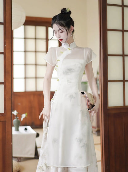 Fairy White Cheongsam Dress