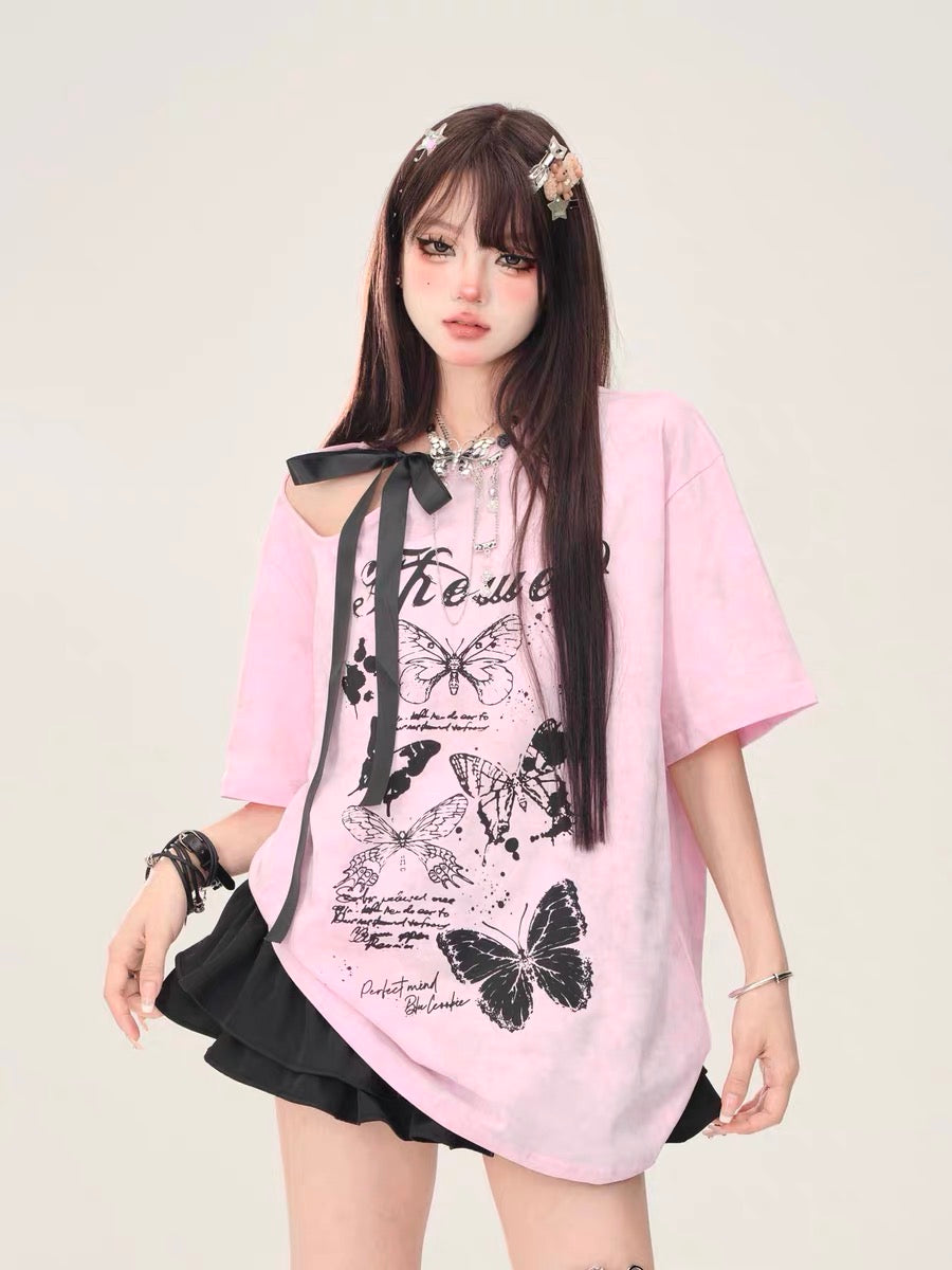 Dream Off-Shoulder Loose T-Shirt