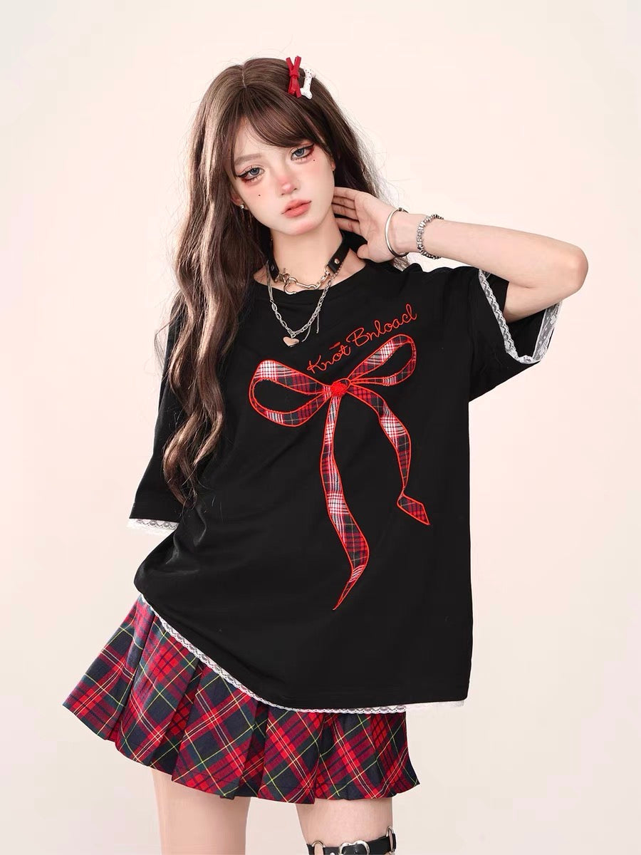 Kawaii Bow Party Oversized Loose Top