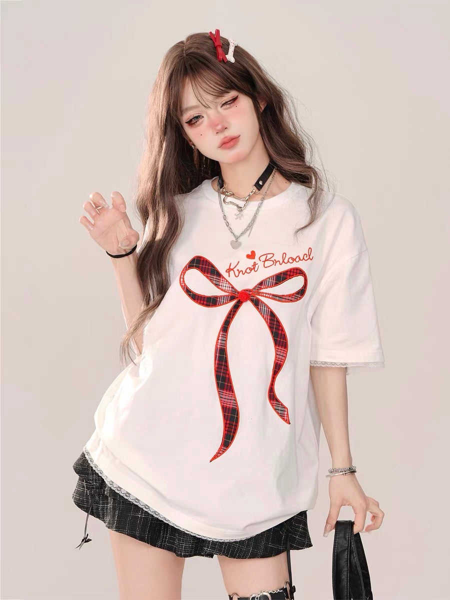 Kawaii Bow Party Oversized Loose Top