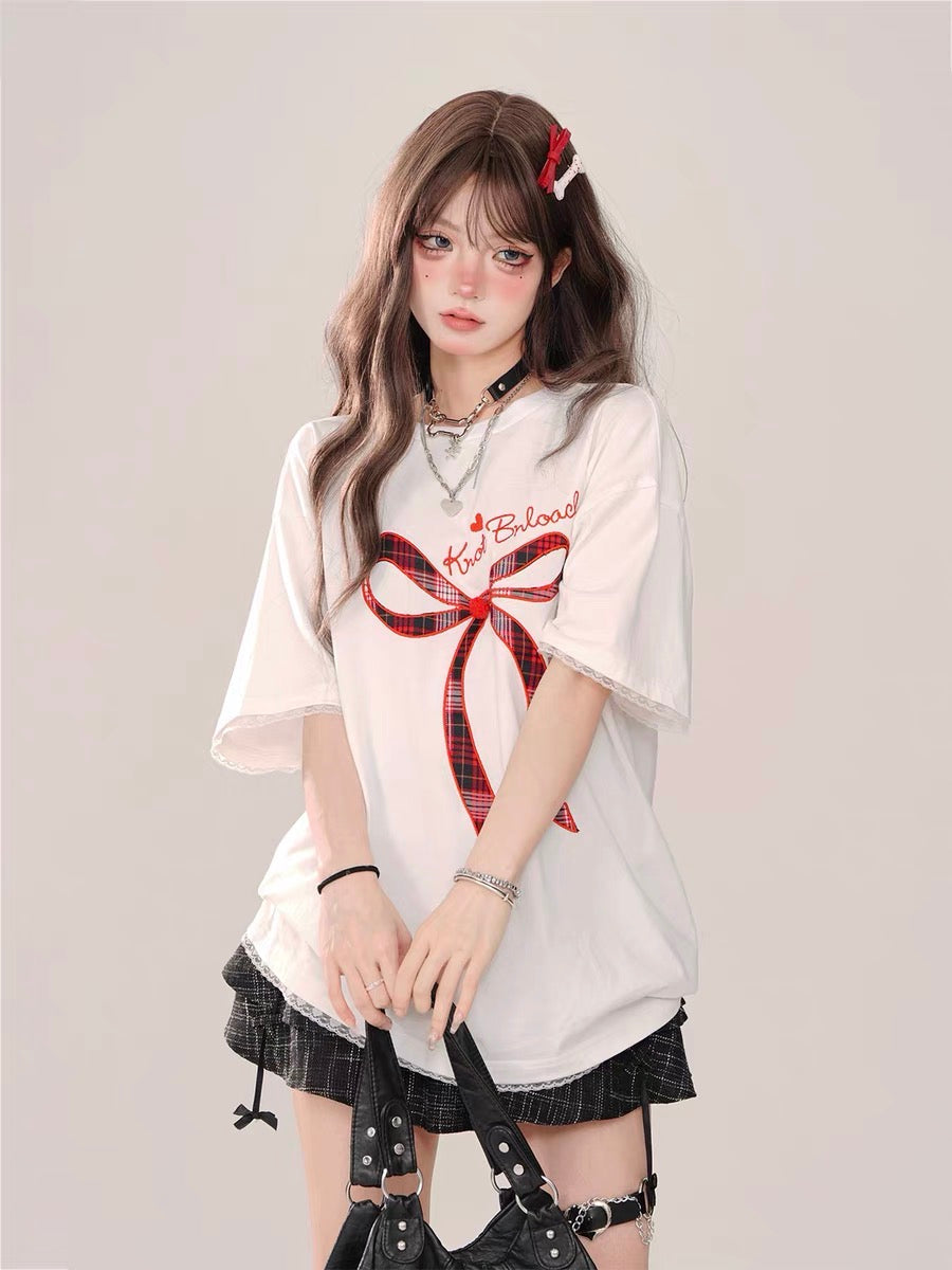 Kawaii Bow Party Oversized Loose Top