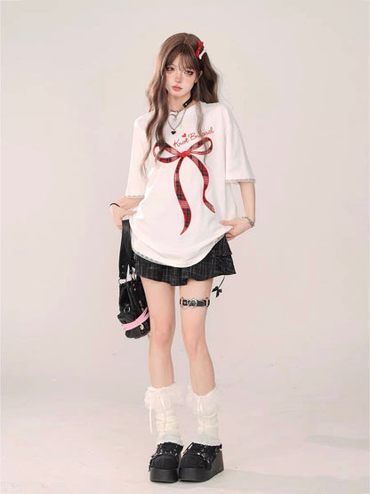 Kawaii Bow Party Oversized Loose Top