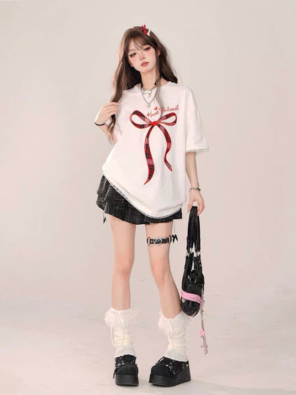 Kawaii Bow Party Oversized Loose Top