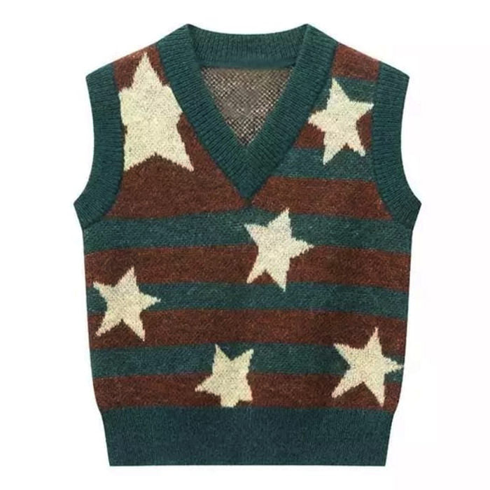 Vintage Star Striped Vest