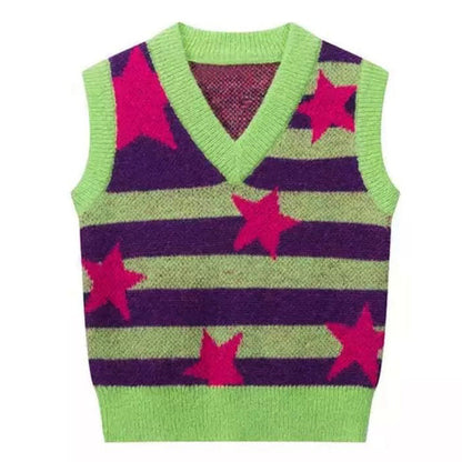 Vintage Star Striped Vest