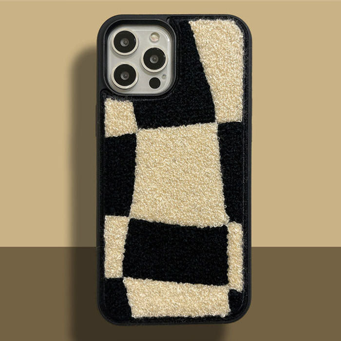 Fuzzy Plaid Teddy iPhone Case