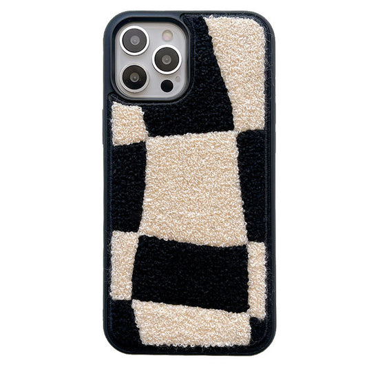 Fuzzy Plaid Teddy iPhone Case