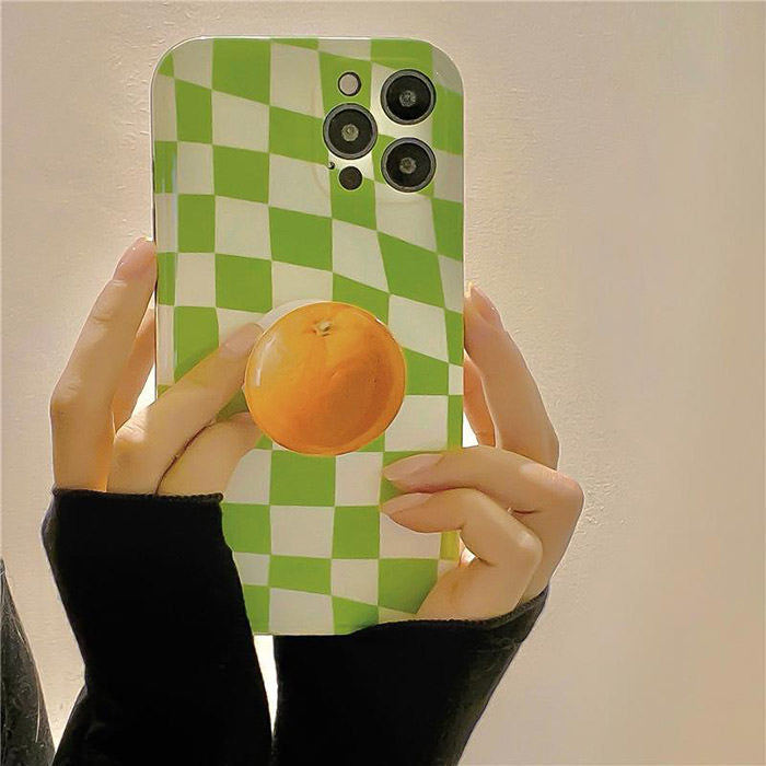 Fruit Green Checkerboard iPhone Case