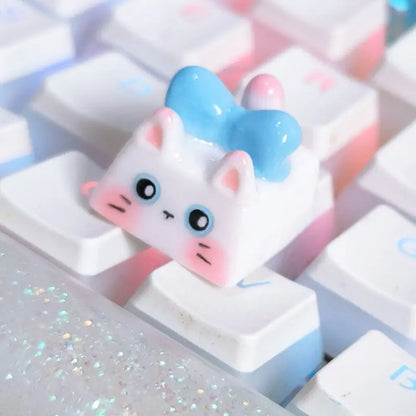 Kawaii Aesthetic Y2K Cute Fairy Individual Cute 3D Cat KeyCap - Kimi MK Kawaii Store