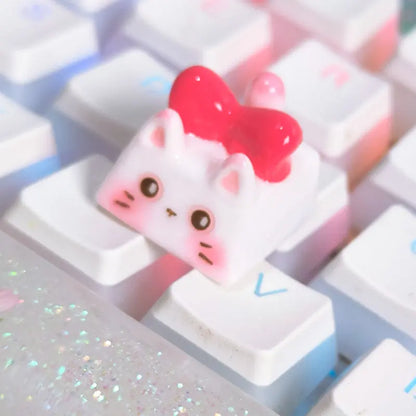 Kawaii Aesthetic Y2K Cute Fairy Individual Cute 3D Cat KeyCap - Kimi MK Kawaii Store