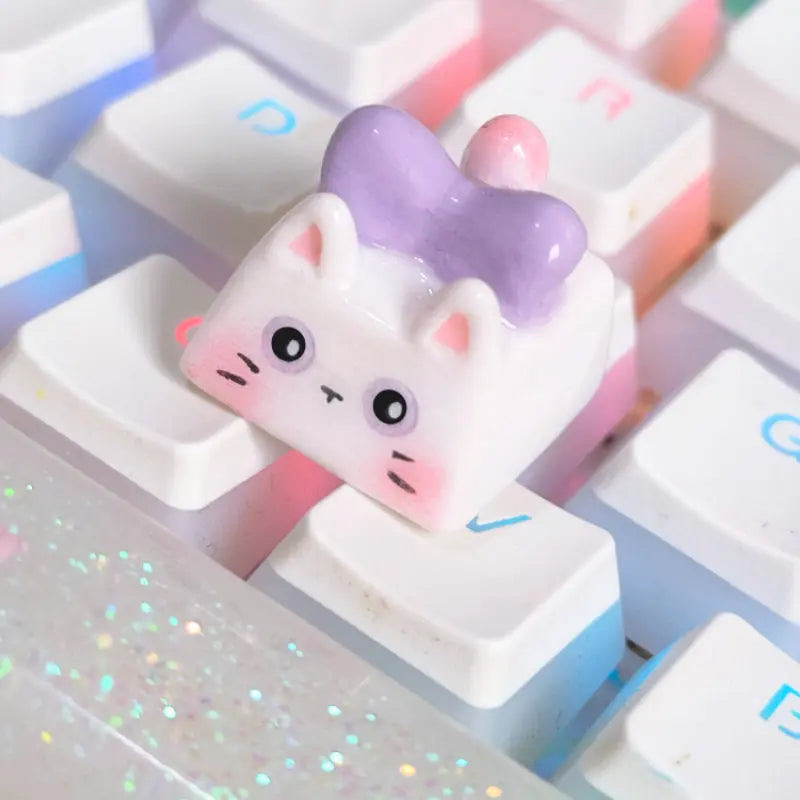 Kawaii Aesthetic Y2K Cute Fairy Individual Cute 3D Cat KeyCap - Kimi MK Kawaii Store