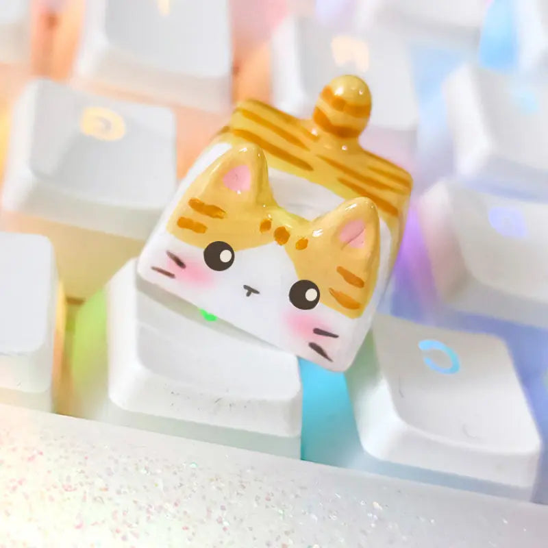 Kawaii Aesthetic Y2K Cute Fairy Individual Cute 3D Cat KeyCap - Kimi MK Kawaii Store