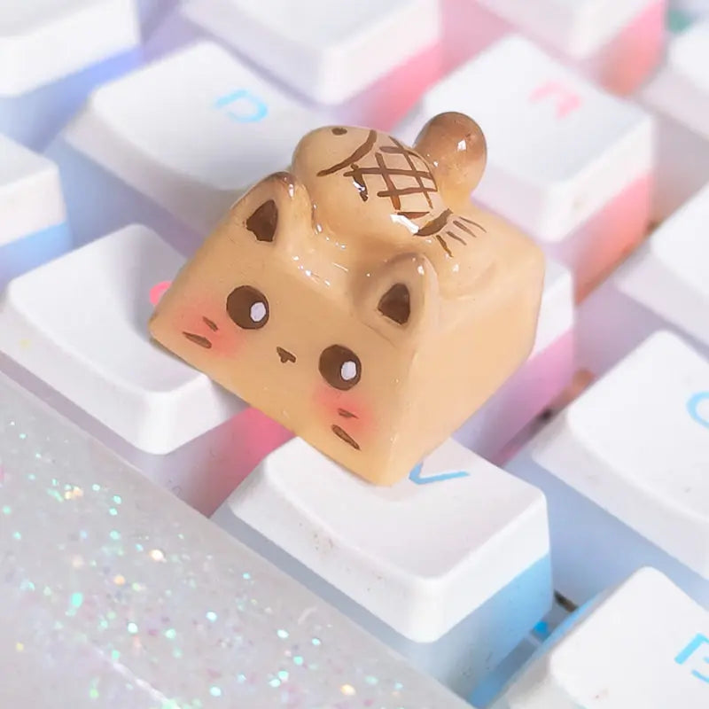 Kawaii Aesthetic Y2K Cute Fairy Individual Cute 3D Cat KeyCap - Kimi MK Kawaii Store