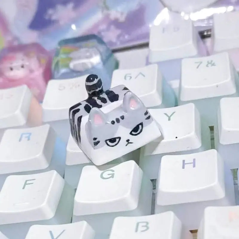 Kawaii Aesthetic Y2K Cute Fairy Individual Cute 3D Cat KeyCap - Kimi MK Kawaii Store