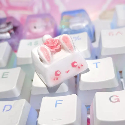 Kawaii Aesthetic Y2K Cute Fairy Individual Cute 3D Cat KeyCap - Kimi MK Kawaii Store