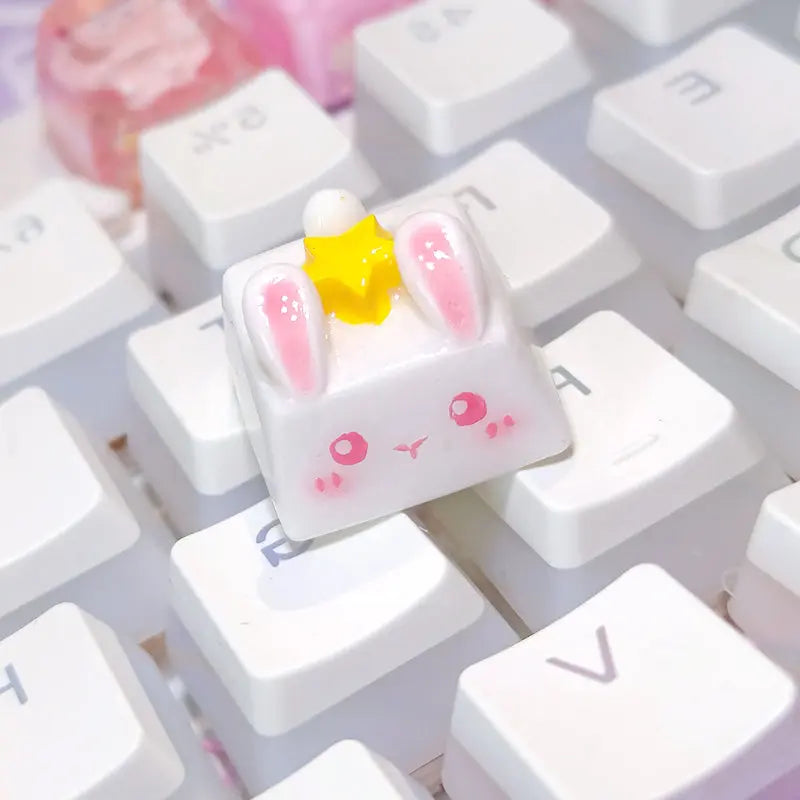 Kawaii Aesthetic Y2K Cute Fairy Individual Cute 3D Cat KeyCap - Kimi MK Kawaii Store