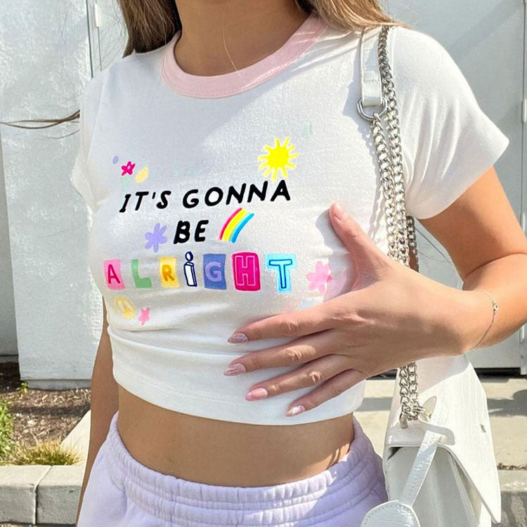 Colorful Letter Crop Top