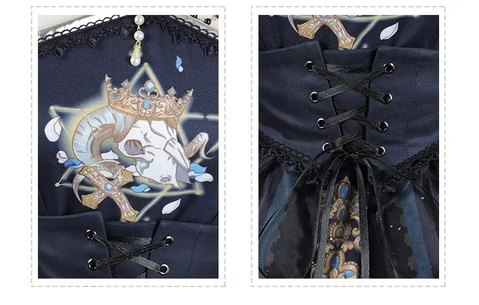 Japanese Fashion Gothic Vintage Lolita Princess Dress MK17503