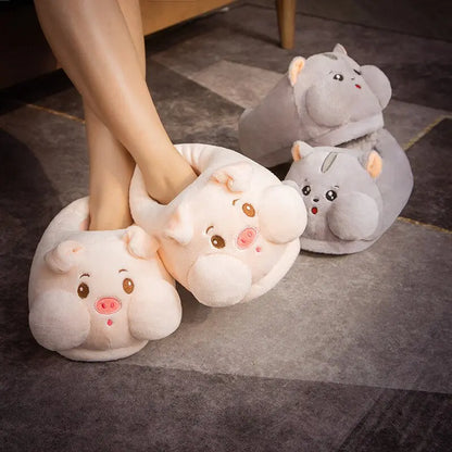 Kawaii Hamster Plush Pig Shark Slippers Stuffed Animal Slippers LIN76