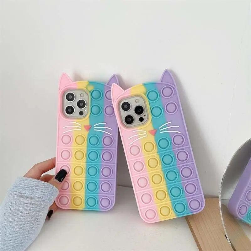 Kawaii Pastel Rainbow Cat Ears Sweet Phone Case SS1782