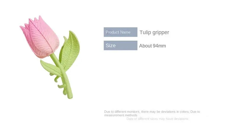 Korean Fashion Pink 3D Tulip Hair Claws Shark Clip Floral Hair Accessories W355