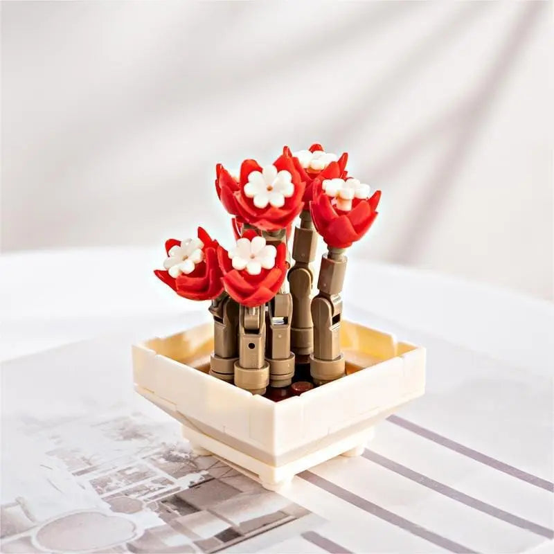 Kawaii Aesthetic Y2K Cute Fairy LEGO Compatible 12 Succulents Assembly Building Blocks MK Kawaii Store