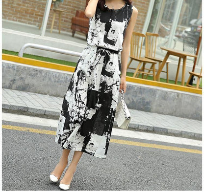 Sleeveless Patterned Dress