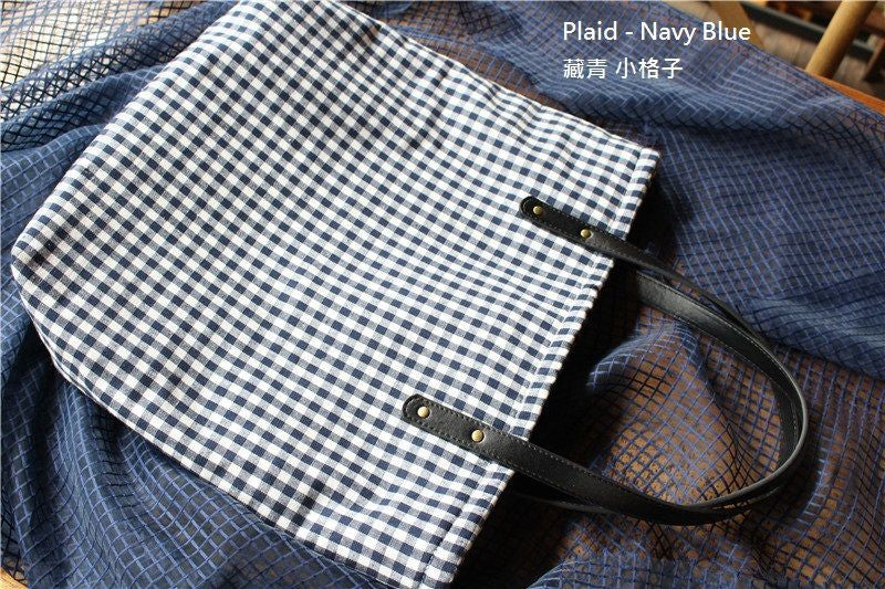 Plaid Canvas Shopper Bag