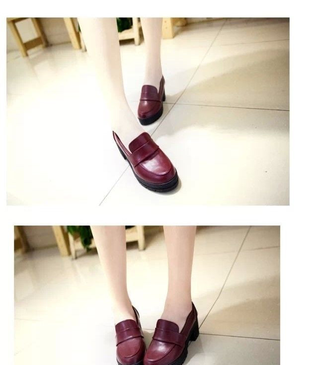 Block-Heel Platform Loafers