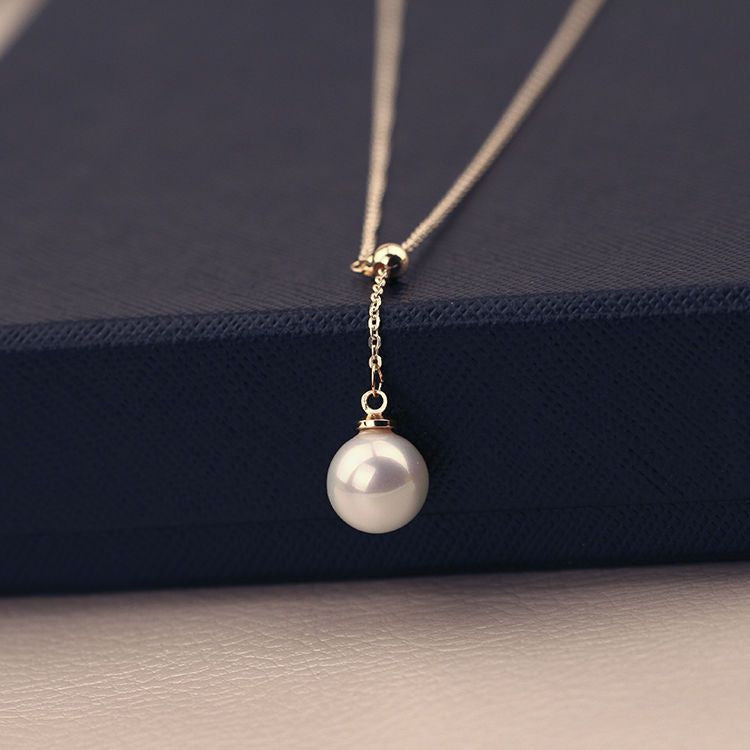 Faux Pearl Drop Necklace