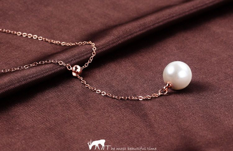 Faux Pearl Drop Necklace